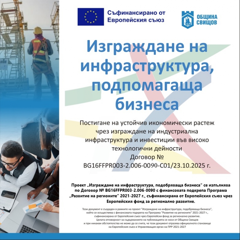 По програма „Развитие на регионите“ 2021-2027 е одобрено проектно предложение на община Свищов за близо 20 млн. лева